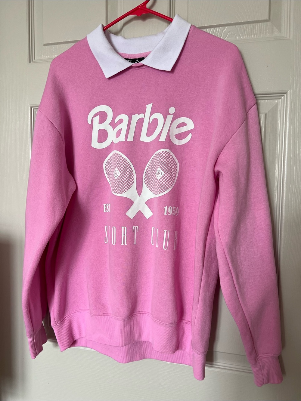Barbie Pink and White Pullover Sweatshirt - Large - Picture 7 of 11